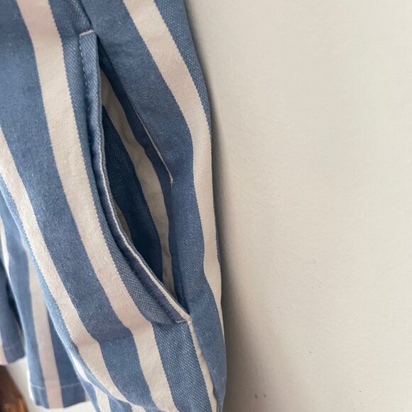 NEW ZARA Cotton Denim Relaxed Fit Striped Romper - Size S (Oversized) - Picture 11 of 14